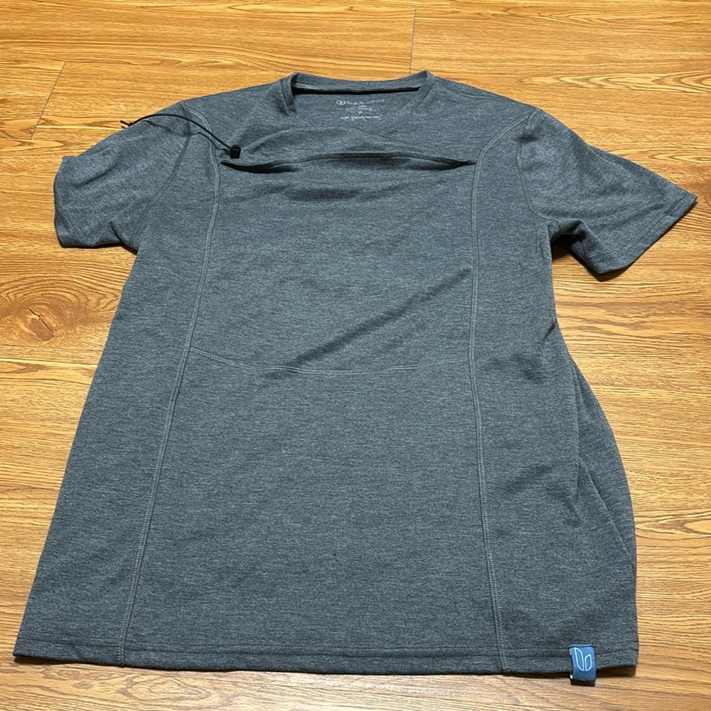 Lalabu Grey Shirt Top Men’s Dad Babywear Gray Large Baby Holder